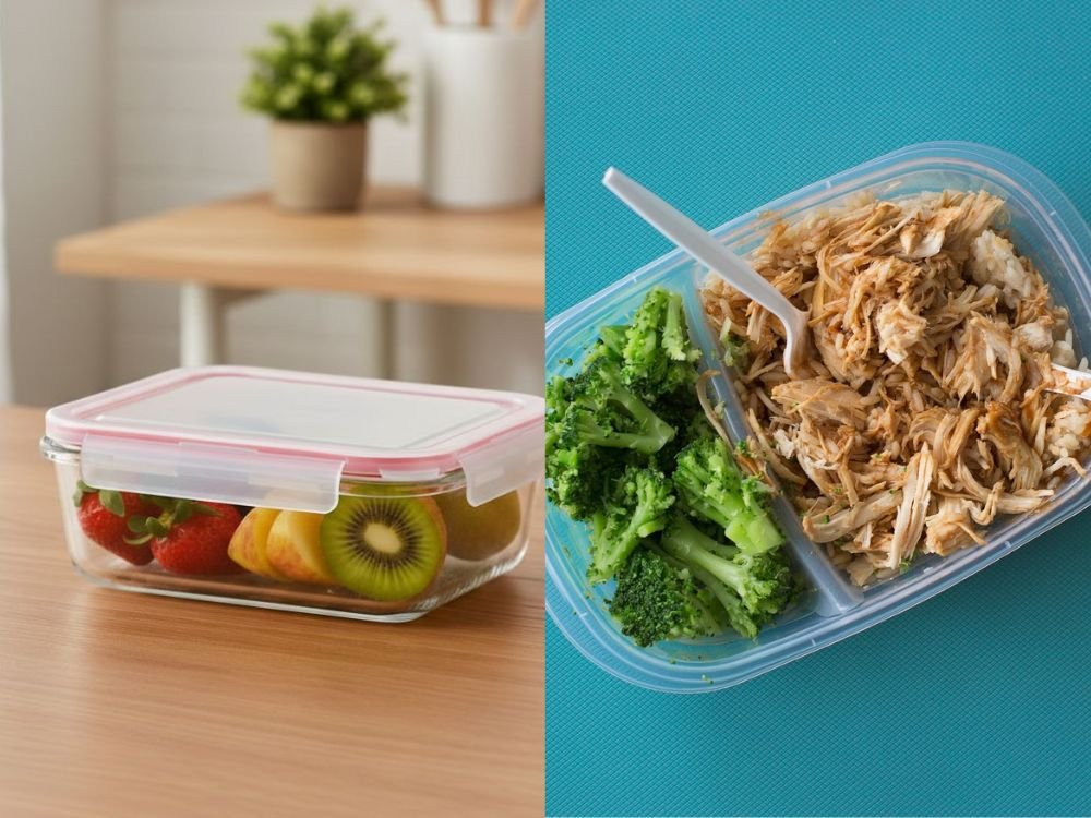 marmita de vidro e marmita de plástico comparação